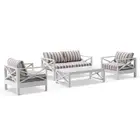 Kansas 2+1+1 Seater Outdoor Aluminium Lounge Set With Coffee Table In Sunbrella