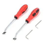 2-Piece Slotting Machine Set Grouting Removal Tool Caulking Triangle Blade Corner Floor Tile Seam C Red Silver