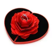 Sleek Heart Shape Rotating Ring Holder Make Every Proposal a Experience