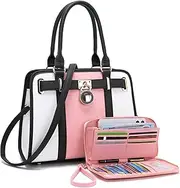 [Qiyuer] Handbags Sets For Women Shoulder Bags Top Handle Work Satchel Tote Purses Set With Matching Wallet 2pcs