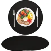 PU Faux Leather Thick Wipeable Waterproof Round Placemats Set of 6, Vintage C...
