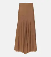 [Khaite] Khaite Mayu knitted wool midi skirt AU 12 brown