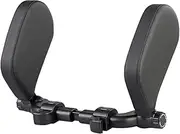 Car Neck Headrest Pillow Leather Side Seat Head Support Travel Rest Sleeping Telescopic Cushion(Black pvc)