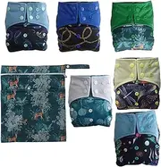 AIO Reusable Washable Cloth Diaper Nappy Charcoal Bamboo Insert Overnight ... (A-13)
