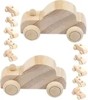 GLSTOY Wooden DIY Car Toys Boys and Kit Unfinished Car Toys for Toddlers Graffiti Painting