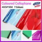 40×30M Cellophane Roll Film Plain Colourful Thick Florist Hamper Gift Wrap Craft