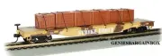 HO Scale 52' U.S. ARMY FLAT CAR with CRATES LOAD Bachmann New in Box 18934