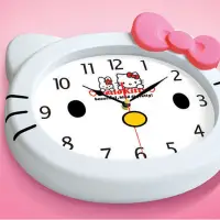 在飛比找蝦皮購物優惠-兒童可愛helloKitty大號凱蒂貓靜音卡通KT貓時鐘掛鐘