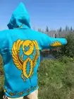 Grateful Dead ~Scarab~ Molecule Wool Alpaca Hoodie in Turquoise