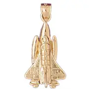 14K Gold USA Space Shuttle Charm
