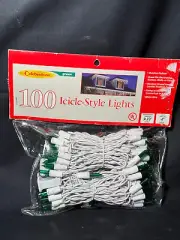 Celebrations 100 Indoor/Outdoor Green Mini Icicle Style Christmas Light String