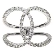 Gili Jewels Overlay Ring 14k 0.48 CTW Natural Diamond Band 6.5