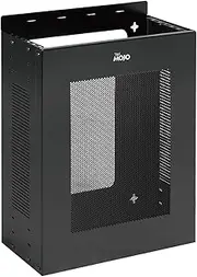 TECMOJO 2U Vertical/Horizontal Wall Mountable Server Rack, with Vented Enclosure for 19" IT Equipment, Cable Modems, Telecom, A/V, Black