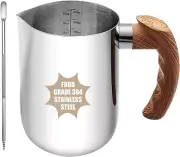 Milk Frothing Pitcher, 20Oz Milk Frother Cup 304 Stainless Steel Steaming Pitche