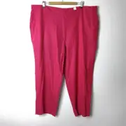 NWT Millers Womens Linen Blend Pink Elastic Back Waist Cropped Pants Size 22