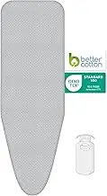 LAUNDRYSpecialist HEAT REFLECTIVE IRONING BOARD COVER - Ultra Reflect - 100% BCI COTTON 120x40 CM – Available in two sizes - DOUBLE Padding Foam + Thick Felt – Extra Ironing comfort