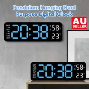 Digital LED Desk Alarm Clock Large LED Display Wall Clock Temperature Humidity