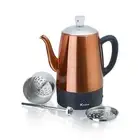 Euro Cuisine Stainless Steel 8-Cups Electric Percolator Coffee Pot Copper