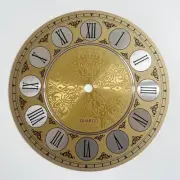 Gold Aluminum Wall Clock Dial Face 180mm Diameter Roman Numeral Classic Design