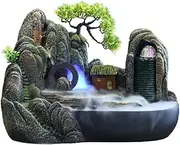 Tabletop Water Fountain Tabletop Fountain New Chinese Rockery And Running Water Desktop Fountain Indoor Simulation Bonsai Atomization Fountain Living Room Bedroom Decor Table Fountain Office Relaxatio
