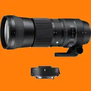 Sigma 150-600mm f/5-6.3 DG OS HSM Contemporary Lens and TC-1401 1.4x Teleconverter Kit for Nikon F - Brand New