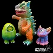 Fantasaurus "Kaiju Colorway" Sofubi Set Otakumerica Limited Edition Art Toy 8in