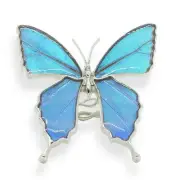 Psyche Morpho Zephyrytis Butterfly Wing Ring 925 Silver Resin OSFA