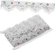 Angoily 1 Roll Sparkling Sequin Trim Multi Functional Wear Resistant DIY Clothing Trim for Costumes Crafts for Curtains Accessories
