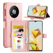 For Optus X Pro 5G /ZTE Blade A73 5G SupRShield Wallet Leather Card Holder Flip Protective Shockproof Magnetic Case Cover - (Rose Gold)