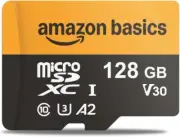 Amazon Basics 128GB Micro sdxc Card with Reader Adapter Fast Speed Up to 200MB/S