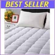 King Size Soft Cotton Quilted Mattress Topper - Breathable & Cooling Protector