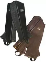 Treadstone Leather Half Chaps (XXL, Black)