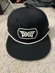 New PXG Dog Tag Flat Bill Rope Players Hat - Black/White