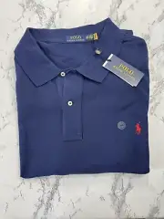 NEW Polo Ralph Lauren Mens 5XB Core Replen Navy Blue Cotton Short Sleeve Polo