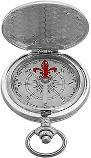 [Sosoport] Clamshell Pocket Watch Compass Metal Compass Watch Glow-in-The-Dark Feature Ideal for Outdoor Navigation