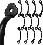 12Pcs 4 Inch Rustic Barn Door Handles, Black Vintage Metal Gate Pull Handle 3.15 Inch Hole to Hole, Plum Blossom Zinc Alloy Furniture Handle for Cabinet Garage Closet Drawer Cupboard Wardrobes