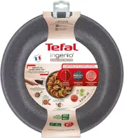 Tefal Ingenio Induction Wok 26cm Frying Pan Natural Minerals Grey 10"