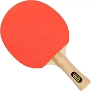 Idena 40202 Table Tennis Bat Training with Wooden Handle and Rubber Coating in Red and Black, Racket for Beginners, Club and Leisure