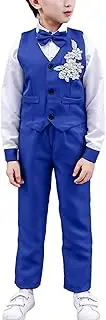 [iEFiEL] Kids Boys Gentleman Suits Turndown Collar Top with Pants Waist Belt Chorus Choir Fancy Clothes Set