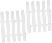KONTONTY Set of 2 White PVC Garden Fencing Yard Edging Decorative Fence Pool Netting