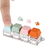 Keyboard Fidget Toy Key Ring, Low Volume & Click Fidget Toys, Colourful Clicker Mechanical Switch Stress Relief Key Ring, Keyboard Keycaps for Men and Women