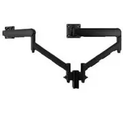 Atdec AWMS-2-D13 Dual 690mm Dynamic Monitor Arms + 135mm Post / 8kg Flat and Curved Screens + F Clamp Desk Fixing, Black
