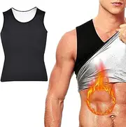 YANGUN Sauna Vest Men, Tank Top Men Chest Compression Shirt, Sauna Shirt Sweat Men, Sauna Vest for Weight Loss, Men's Sauna Shapewear Sauna Men for Weight Loss, Fitness, Workout (Size XXXL), beige,