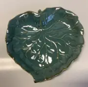 Skye McGhie Tropics Green Stoneware Leaf Plate NWT