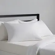 Amazon Basics Lightweight Super Soft Easy Care Microfiber Pillowcase, Standard, Bright White 2 Count