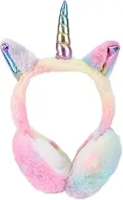 [FYHDASTA] Winter Ear Muffs For Girls Women Unicorns Gifts Girls Earmuffs Kids Unicorn Earmuffs Warm Ear Cover Pink Hats
