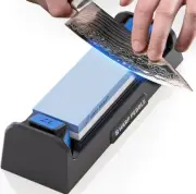 Sharp Pebble Knife Sharpening Stone Kit-Grit 1000/6000 Wet Stone-Built In Guides