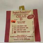 Red Label Super Sensitive Cello D Single String 3/4 SS 612