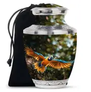 Parrot Mystic Avian Glow Stylish Large Capacity Urn For Women's Ashes 10 Inch