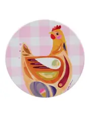[Maxwell & Williams] Pete Cromer Barn Friends Ceramic Chook Round Coaster 10cm in Pink